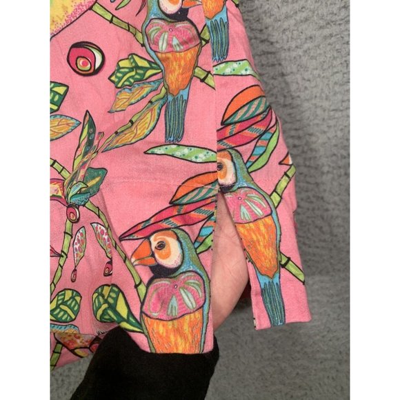 Jaye’s Studio Women’s Dress Bamboo Birds Luxe Sateen Day Pink Small S Cap Sleeve - Picture 7 of 11